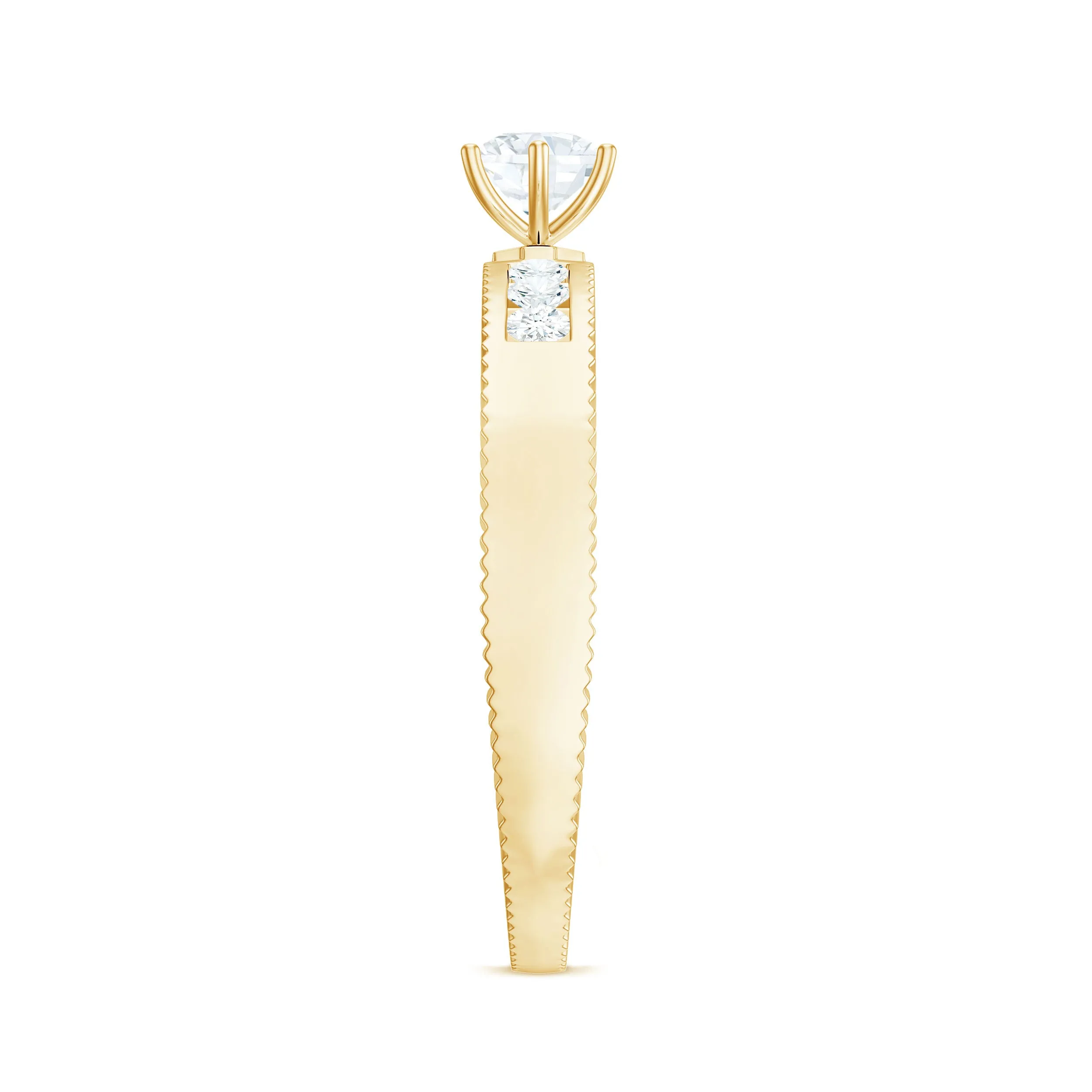 0.5 CT Natural Diamond Solitaire Gold Band Ring