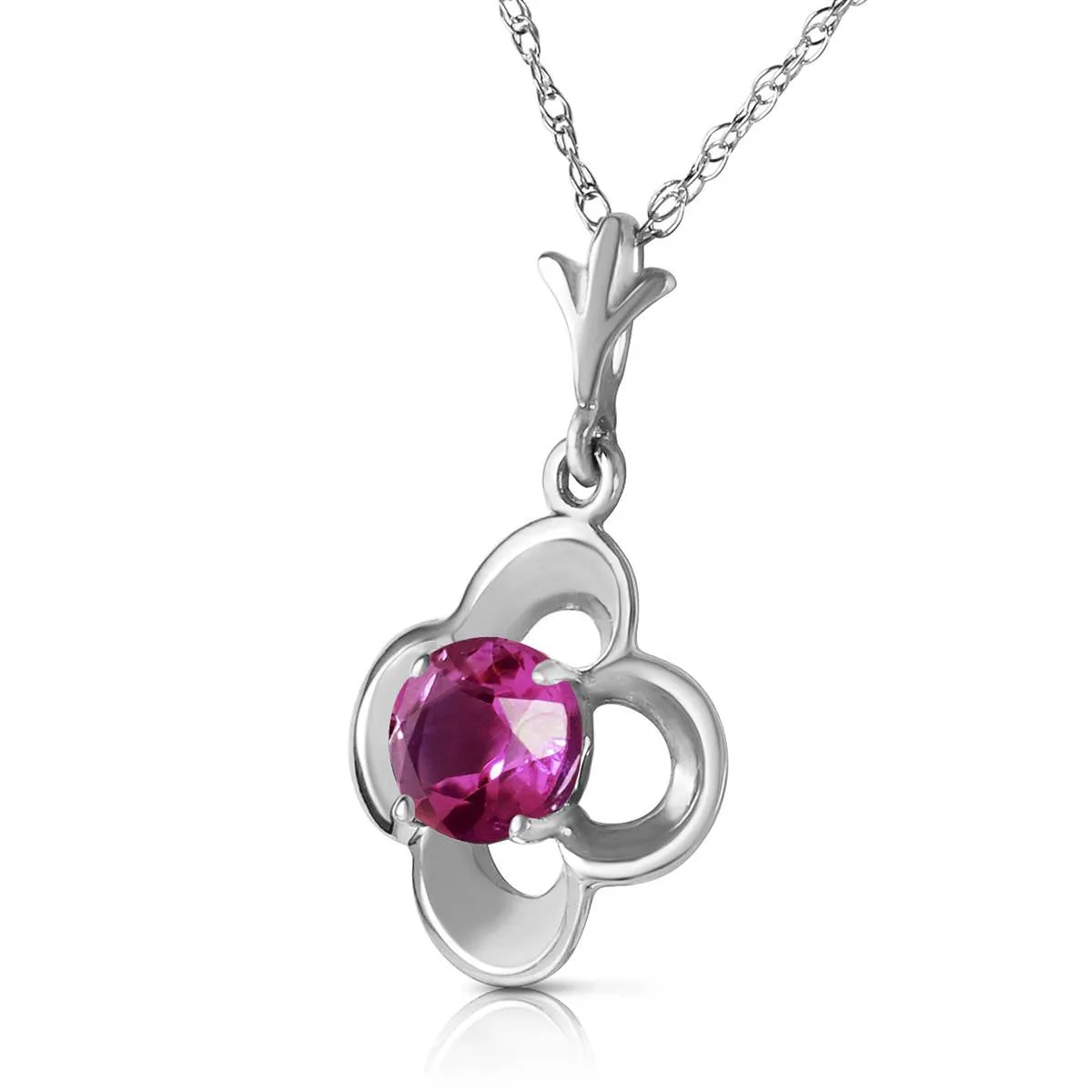 0.55 Carat 14K Solid White Gold Fireflies Amethyst Necklace
