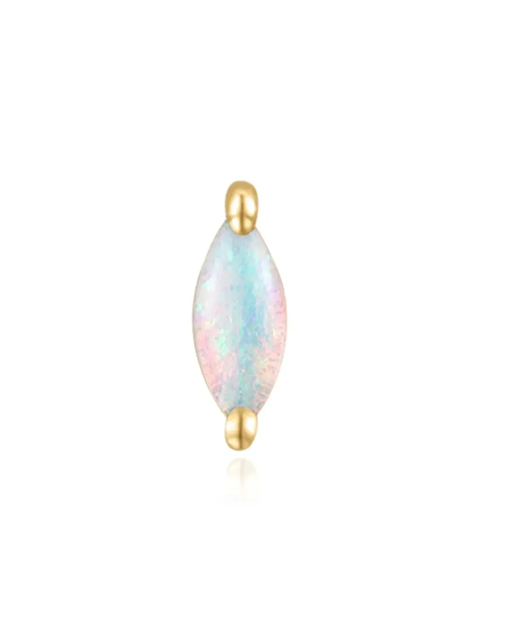 14K Gold Marquise Opal Flat Back Earring
