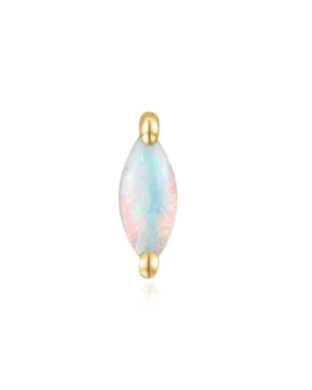 14K Gold Marquise Opal Flat Back Earring
