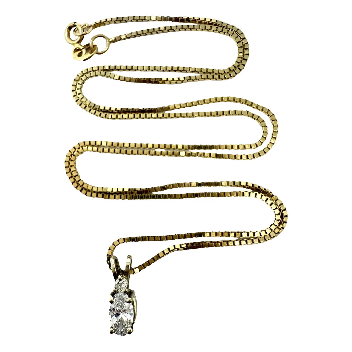 14K Gold Necklace with Diamond Pendant