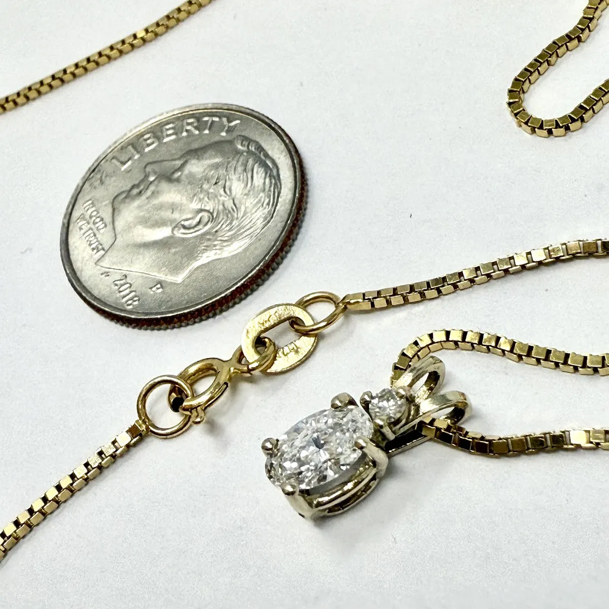 14K Gold Necklace with Diamond Pendant