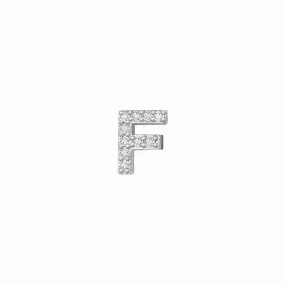 14k Skinny F Charm (white)