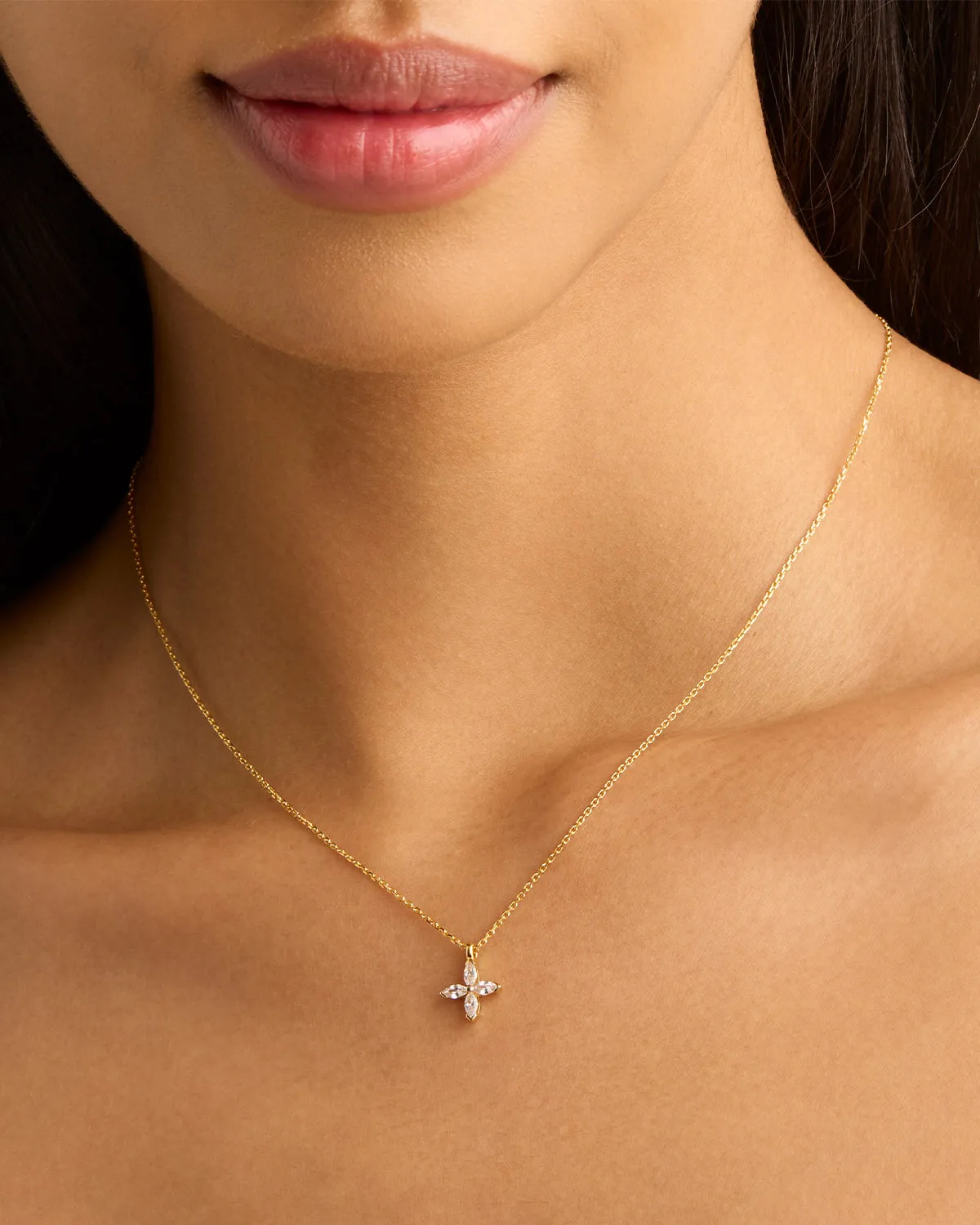 14k Solid Gold Blossom Lab-Grown Diamond Necklace
