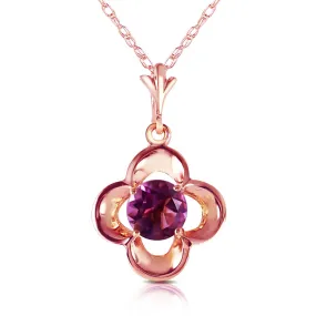 14K Solid Rose Gold Purple Amethyst Necklace Gemstone Series New