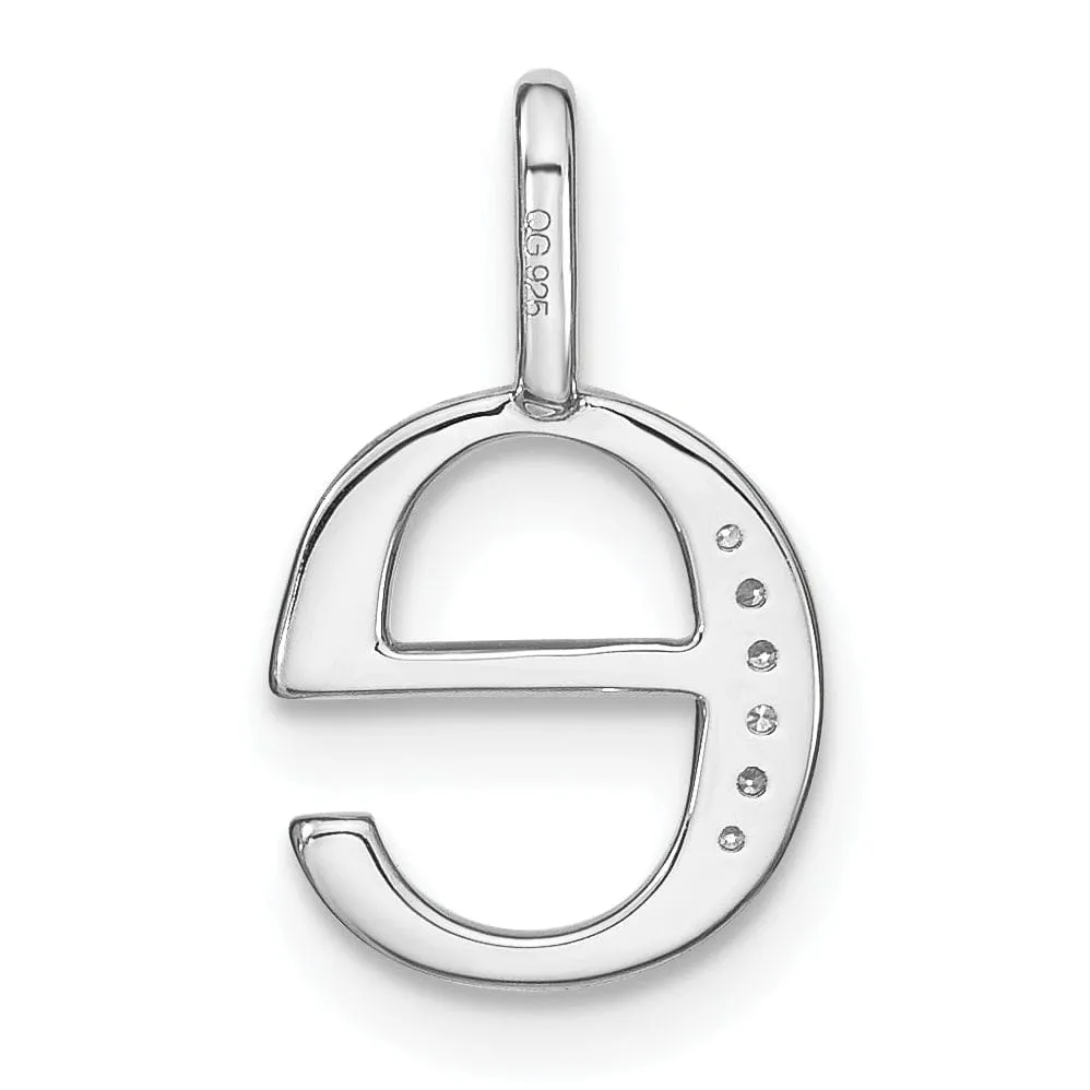 14K White Gold Diamond 0.02-CT Lower Case Style E Initial Charm Pendant
