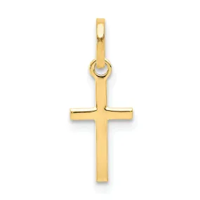 14k Yellow Gold Cross Charm Pendant