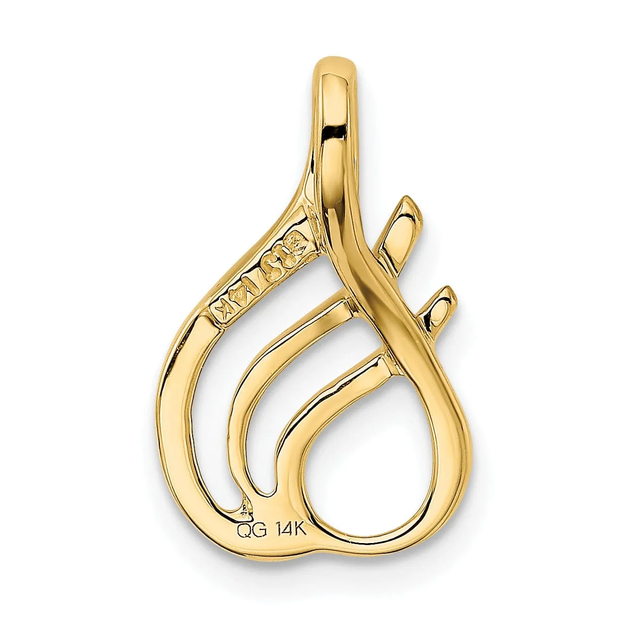 14k Yellow Gold Double Swirl Design Fancy Slide Pendant
