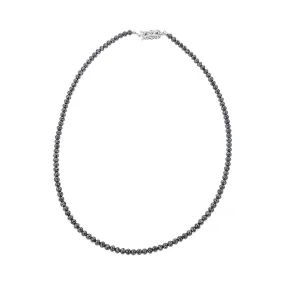 17-Inch Faceted Black Diamond Beaded Necklace