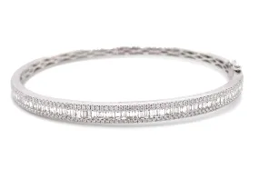 1.83ctw Diamond White Gold Bangle Bracelet