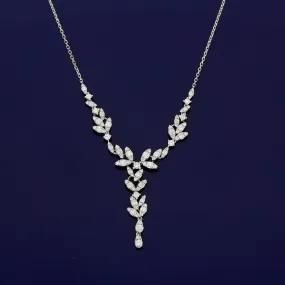18ct White Gold Diamond Cascade Necklace