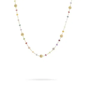 18K Africa Gemstone Pearl Short Necklace - CB2251 PL MIX02