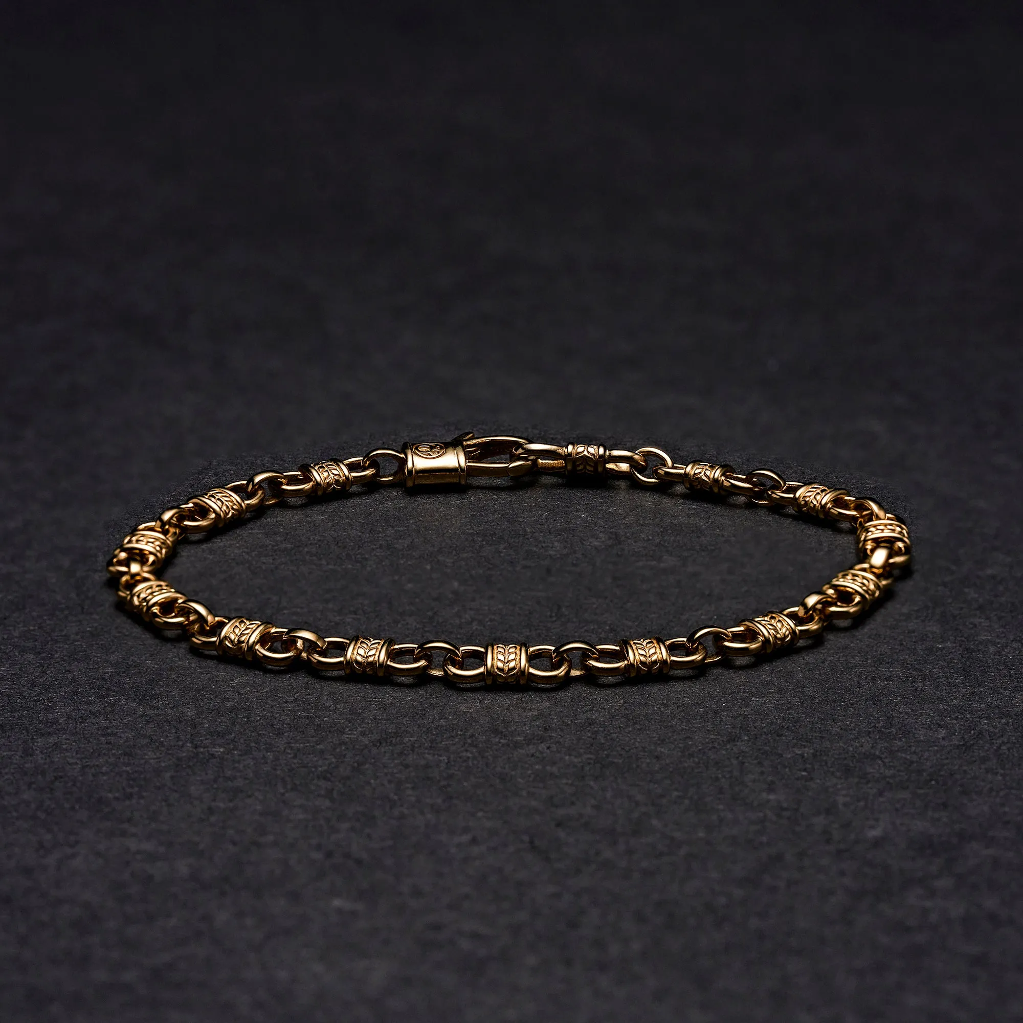 18k Gold Laurel Cuff Chain Bracelet