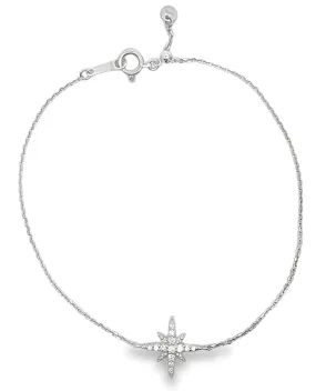 18K white gold star bracelet with round diamonds weighing 0....