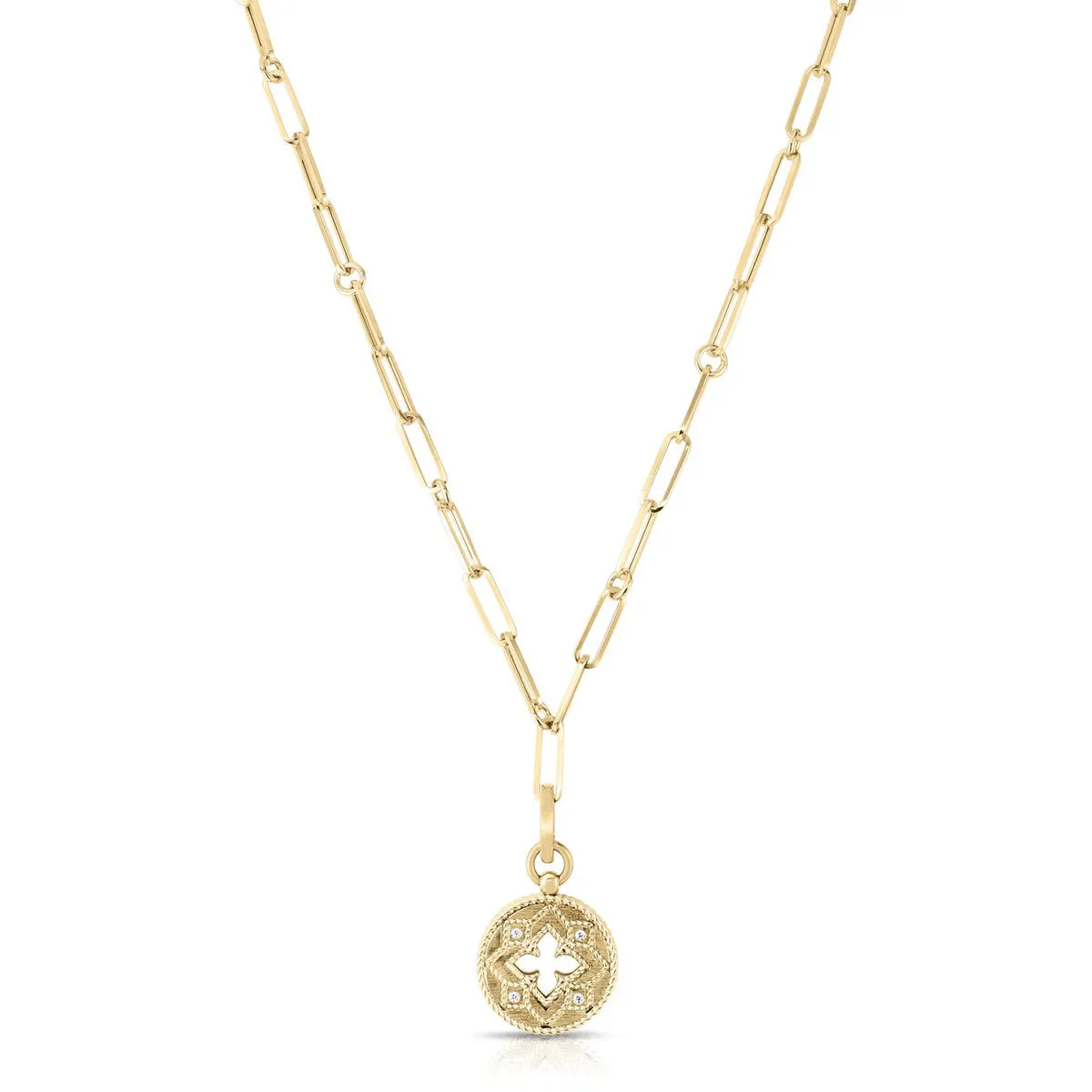 18K Yellow Gold Venetian Princess Medallion Necklace