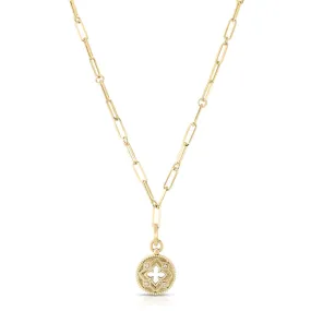 18K Yellow Gold Venetian Princess Medallion Necklace