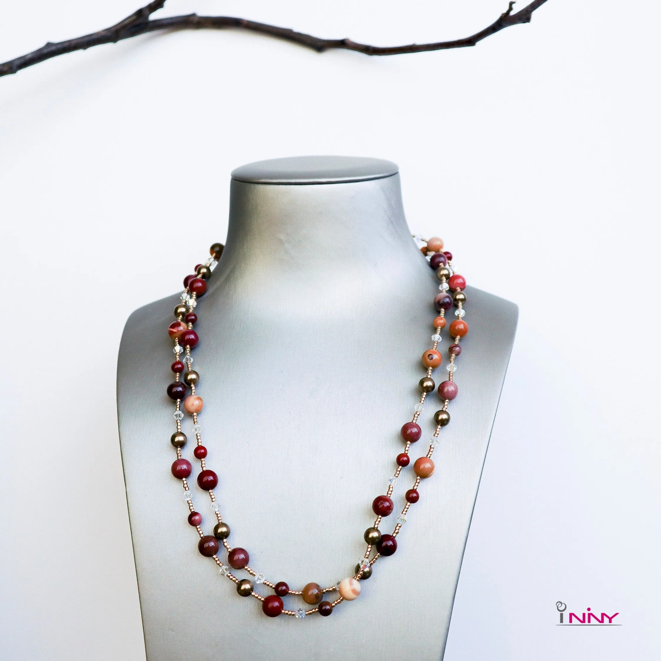 2-Line Necklace Mookite