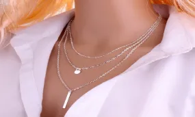 3 Layer Chain Pendant Necklaces For Women