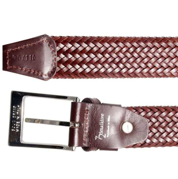 34 mm Fine Tubular Weave Belt Brown
