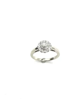 3/4ctw Diamond Bezel Basket Halo Ring