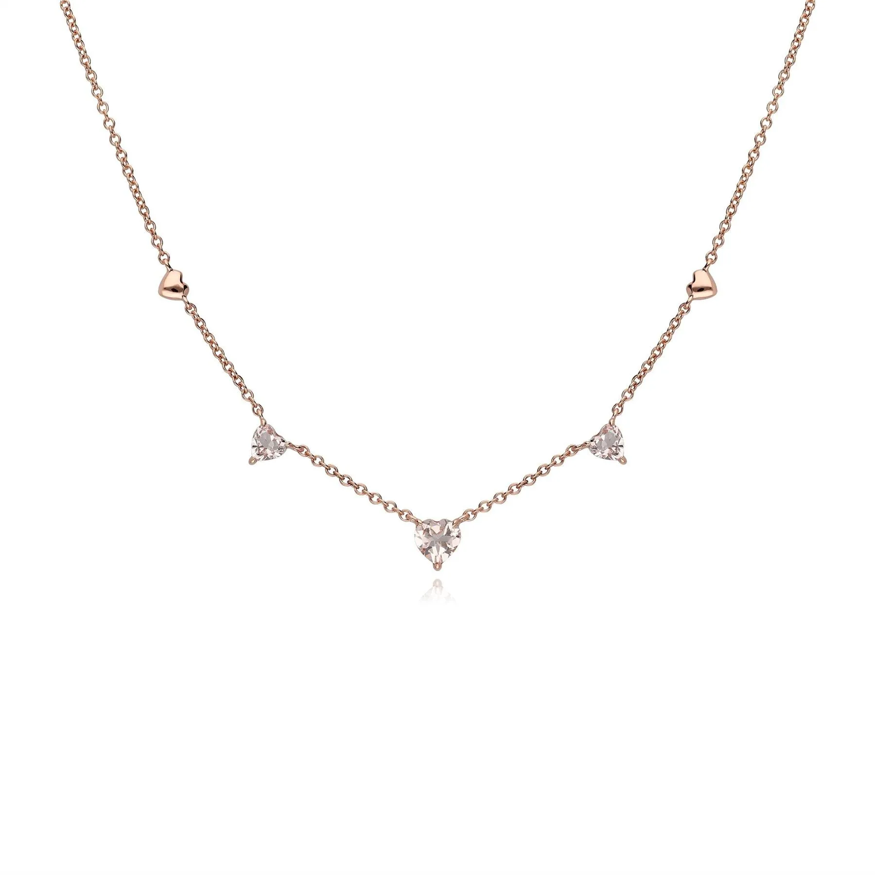 9 Karat Rose Gold Morganit-Herz-Halskette