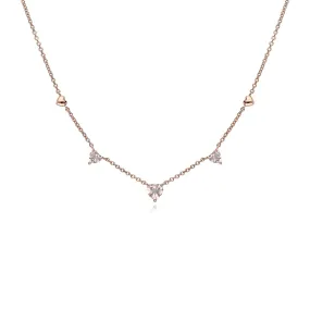 9 Karat Rose Gold Morganit-Herz-Halskette