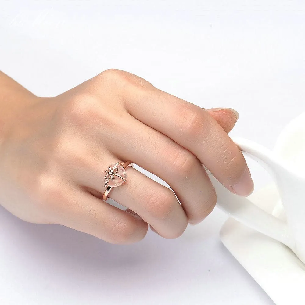 925 sterling silver lemon crystal love bow ring jewelry