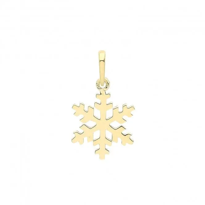9ct Gold Snowflake Pendant PN1266