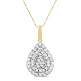 9ct Yellow Gold 1 Carat Diamond Pendant on 45cm Chain