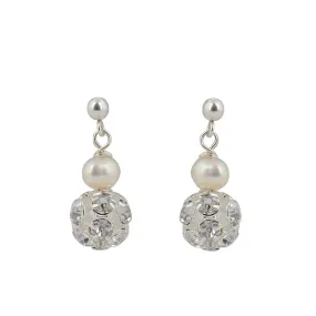 Abi Pearl and Diamante Bridal Earrings