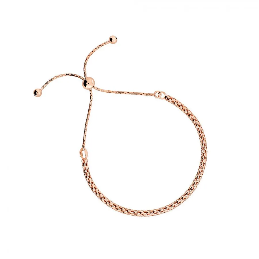 Adjustable Rounded Box Chain Bracelet