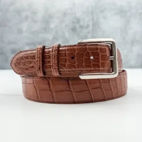 American Matte Alligator Belt One Piece: Cognac