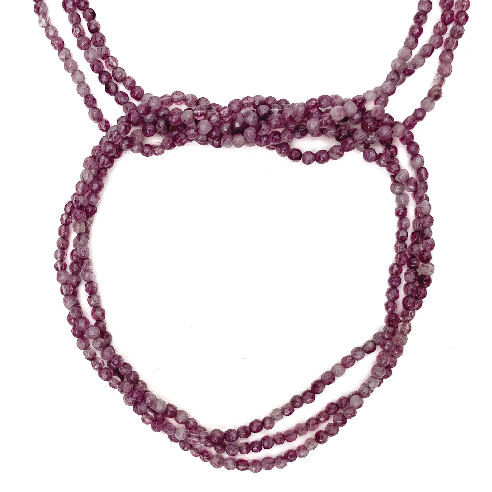 Amethyst 2mm Faceted Rounds Bead Strand
