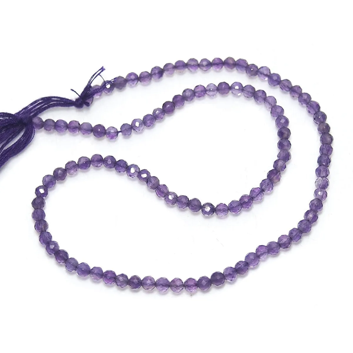 Amethyst AAA 4mm Faceted Rounds Strand