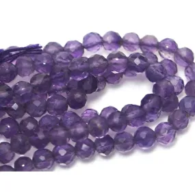 Amethyst AAA 4mm Faceted Rounds Strand