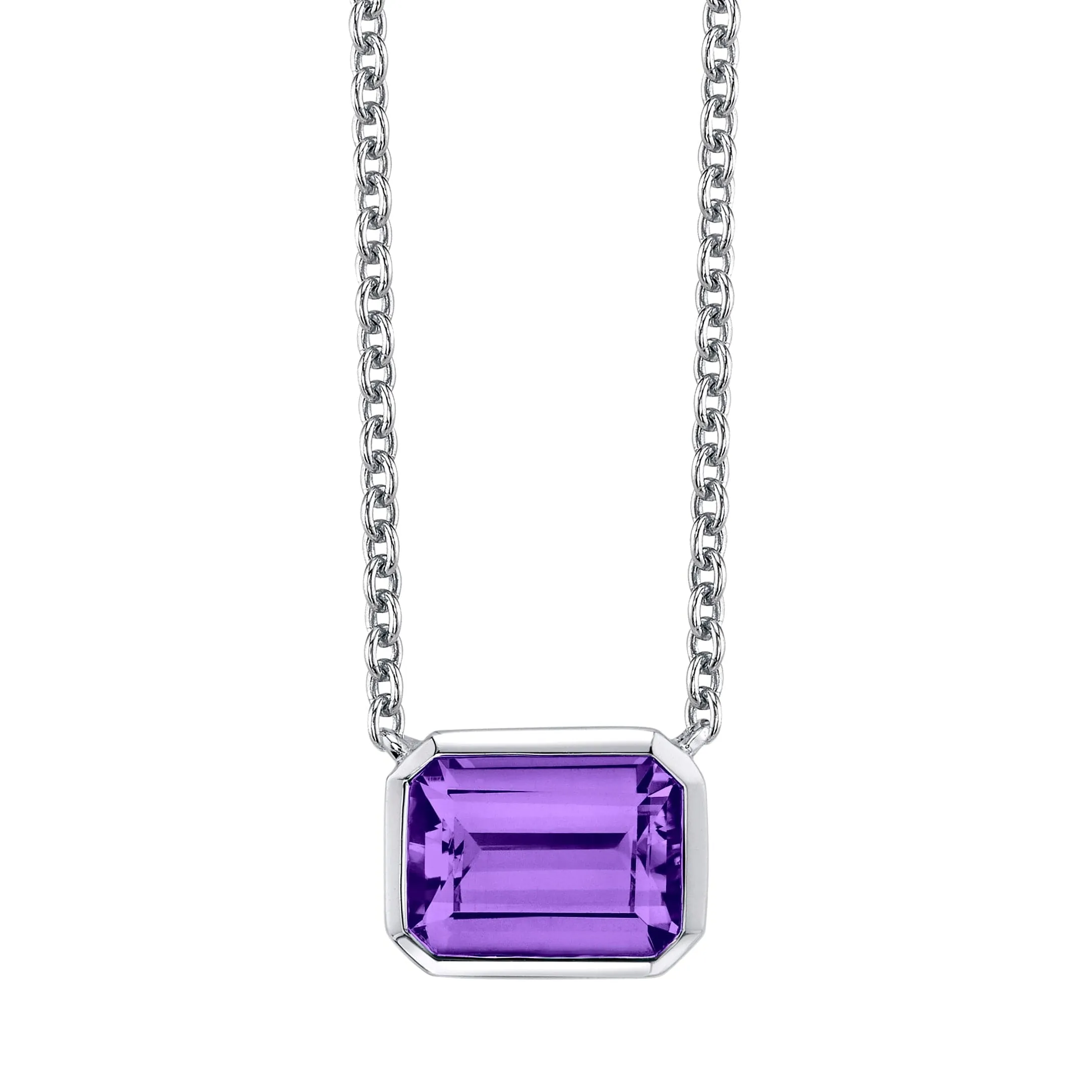 Amethyst Bezel-Set Pendant