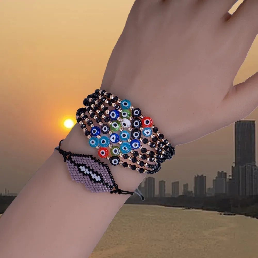 Amulet Lucky Rope Bracelet with Turkish Bead for Women