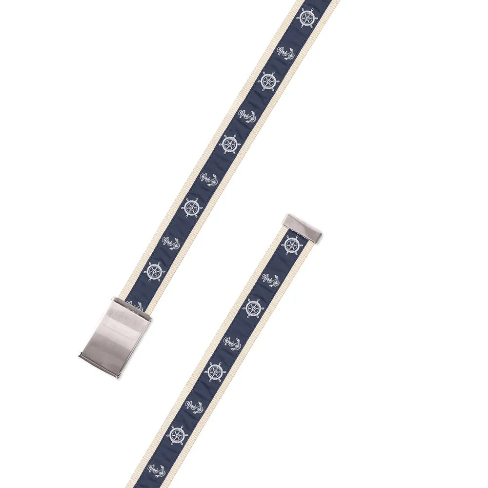 Anchor Motif Military Buckle Belt