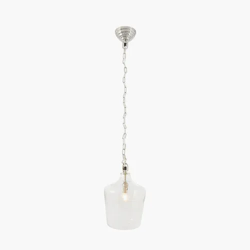 Anise Silver Metal and Glass Pendant CLEARANCE