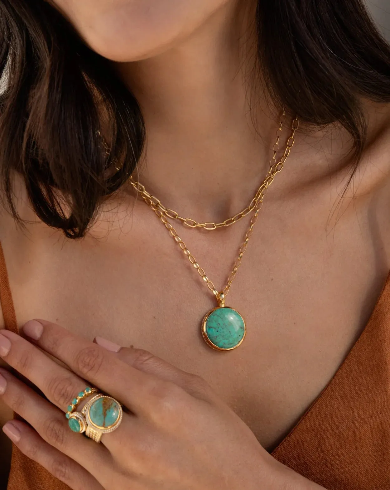 Anna Beck Large Round Turquoise Necklace