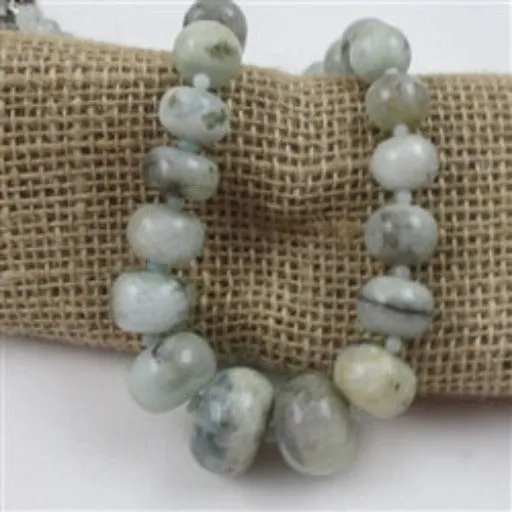 Aqua Gemstone Pale Amazonite Beaded Necklace