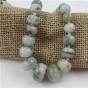 Aqua Gemstone Pale Amazonite Beaded Necklace