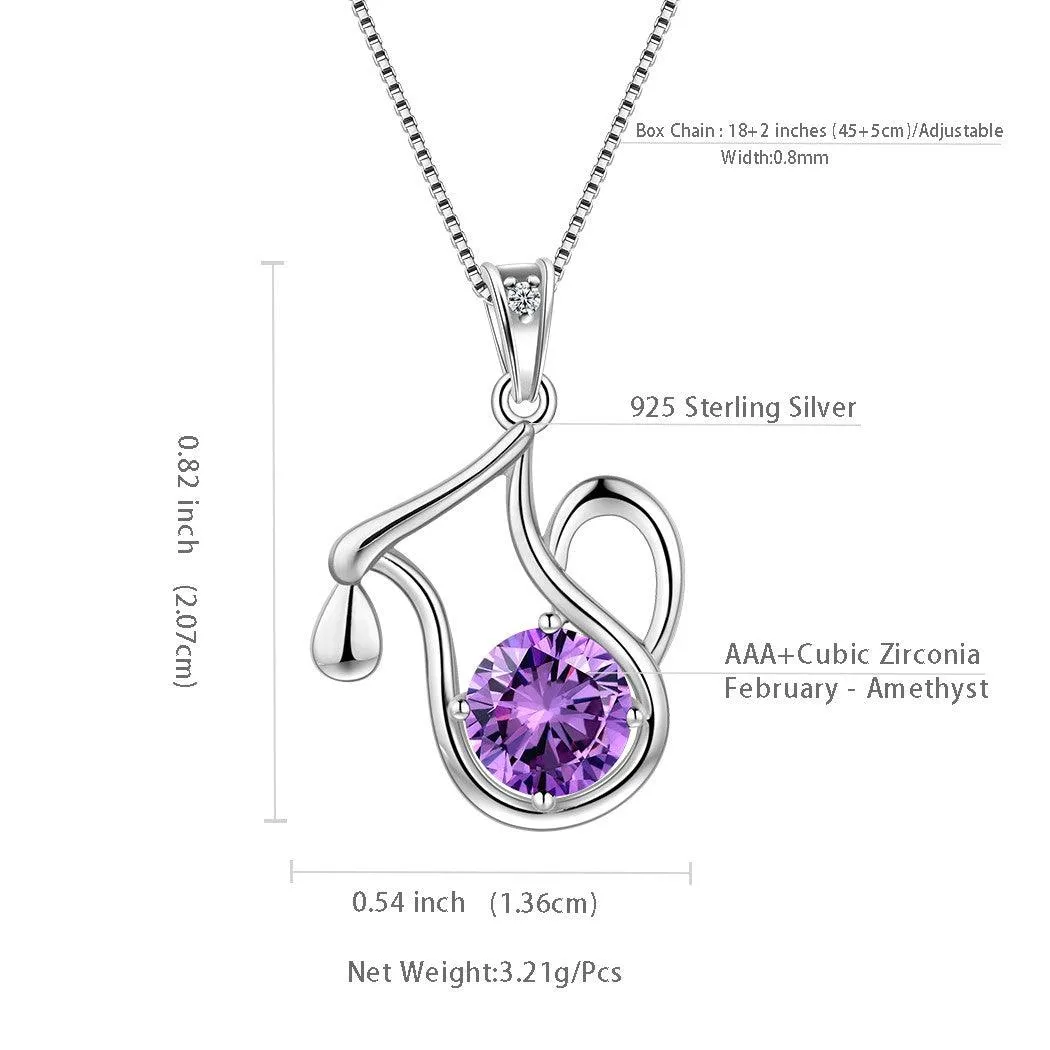 Aquarius Zodiac Necklace February Birthstone Pendant Women Girls Jewelry Birthday Gift Women Girls Jewelry Birthday Gift