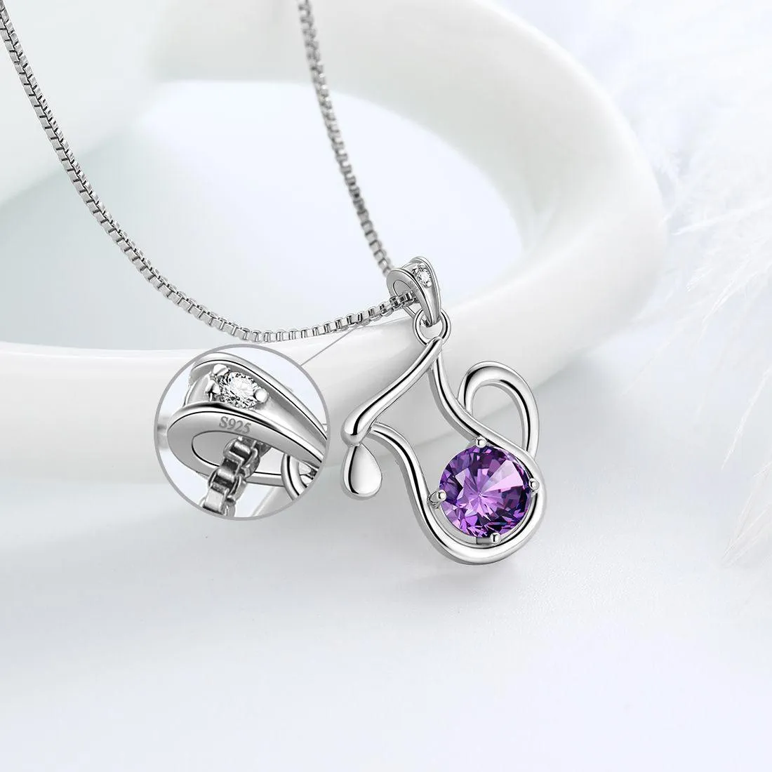 Aquarius Zodiac Necklace February Birthstone Pendant Women Girls Jewelry Birthday Gift Women Girls Jewelry Birthday Gift