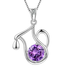 Aquarius Zodiac Necklace February Birthstone Pendant Women Girls Jewelry Birthday Gift Women Girls Jewelry Birthday Gift