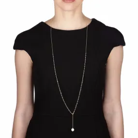 Argentum Extremis Necklace Drop - Pyrite & White Pearl - Gold Plated Silver
