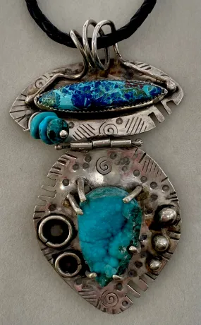 Azurite Malachite Druzy Pendant
