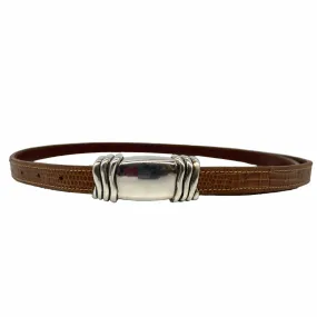 BARRY KIESELSTEIN-CORD Vintage Lizard & Sterling Silver Belt - Light Brown