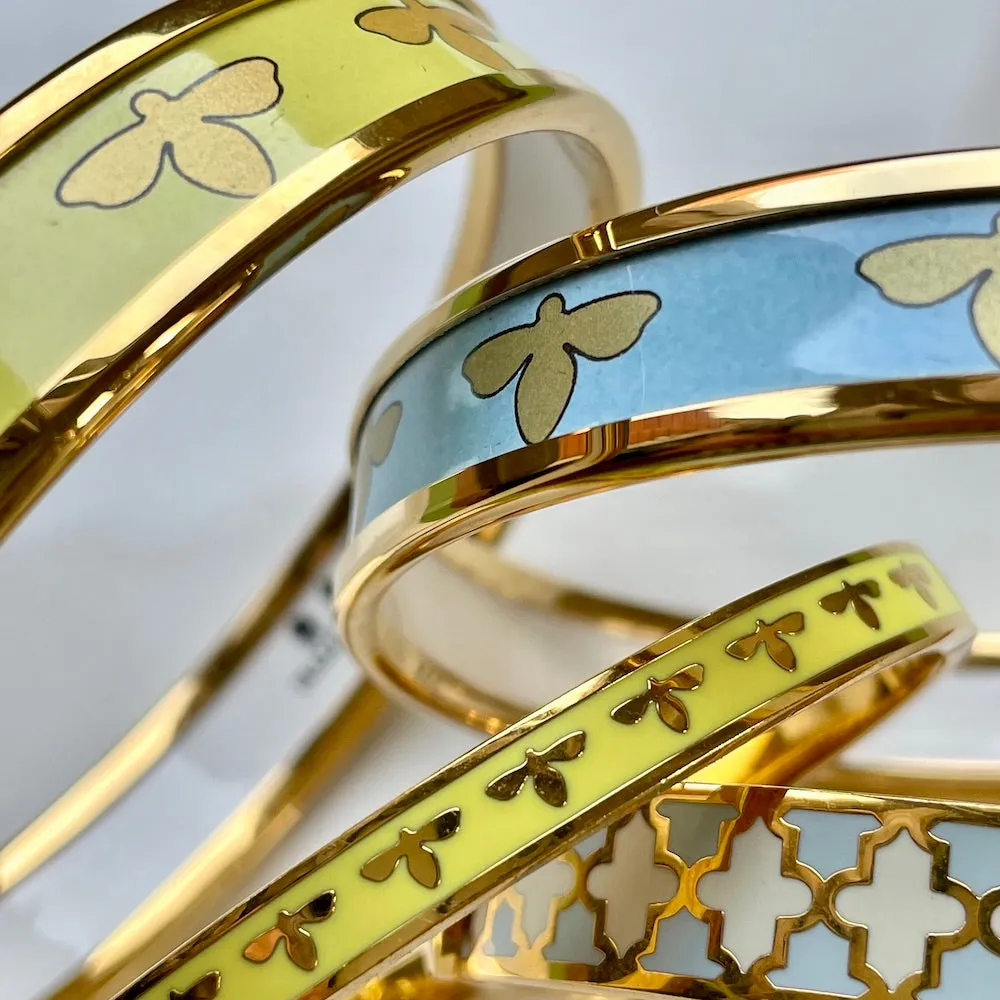 Bee Buttercup & Gold Enamel Bangle