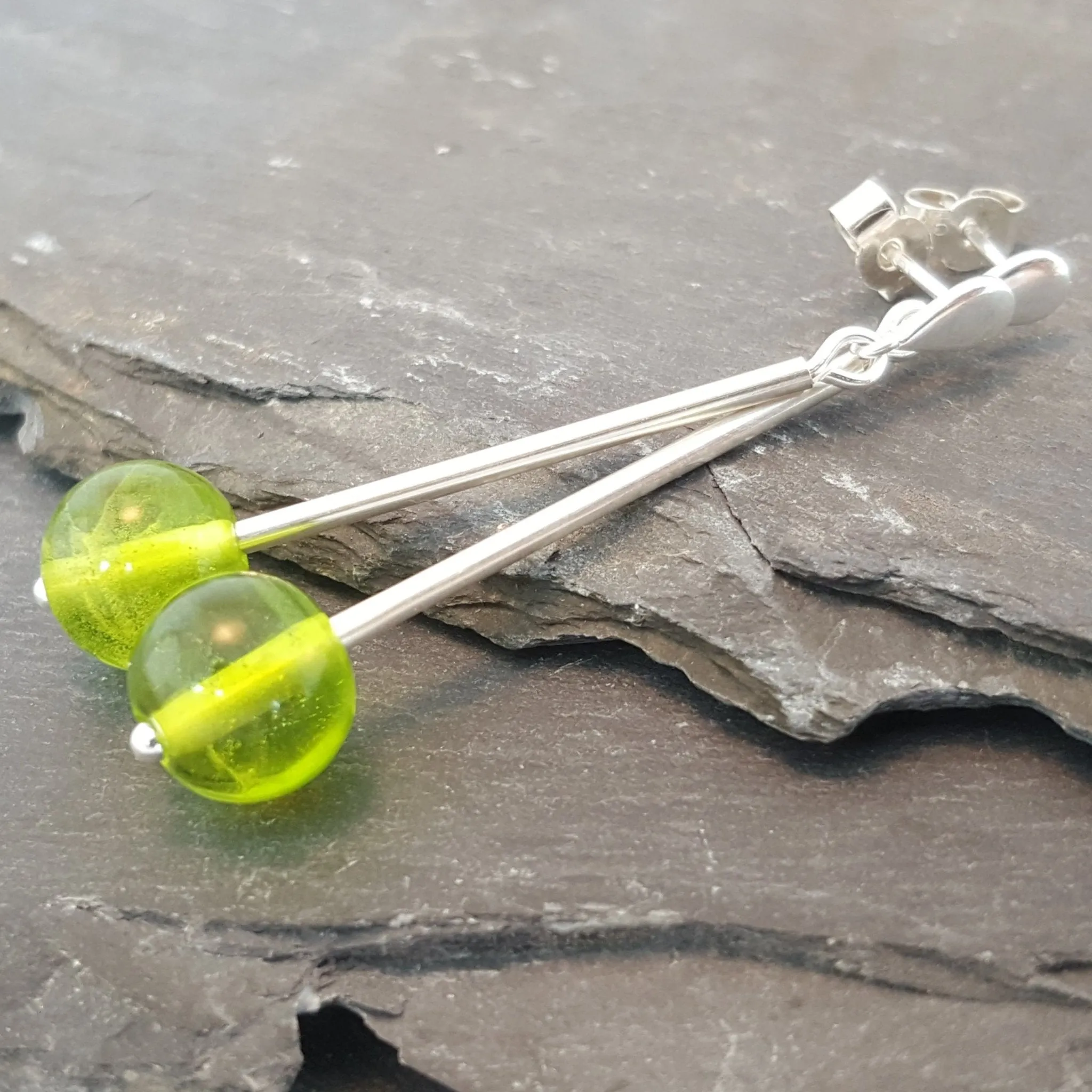 Birthstones in Glass - Emily Drop Earrings